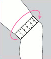 Схема определения размера окружности середины коленного сустава